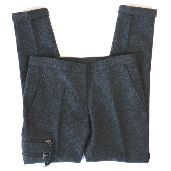 Mid-rise wool slacks (lined) w/tapered cuffed legs - Picture 5 of 10